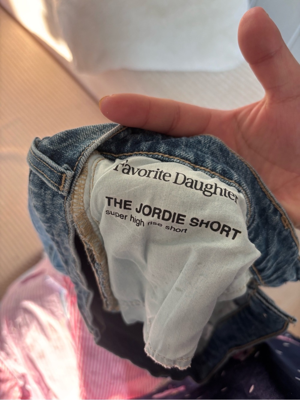 Favorite Daughter Blue Jordie Super High Rise Cut Off Denim Short Women's 30 - Picture 6 of 6